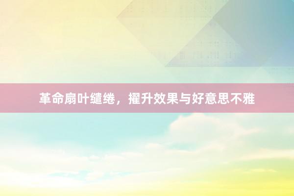 革命扇叶缱绻，擢升效果与好意思不雅